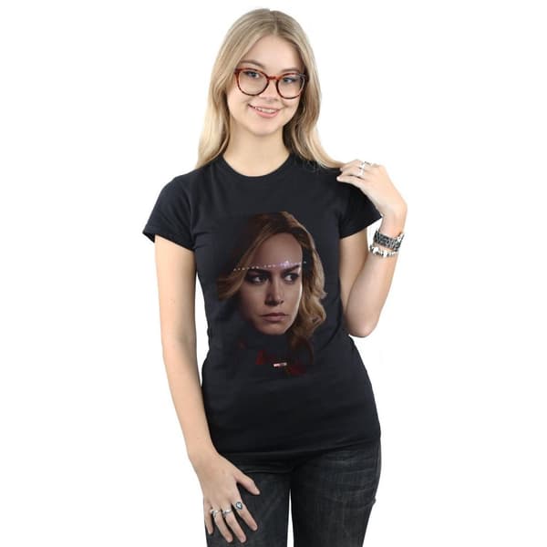 Marvel Womens/Ladies Avengers Endgame Avenge The Fallen Captain Marvel Cotton T-Shirt