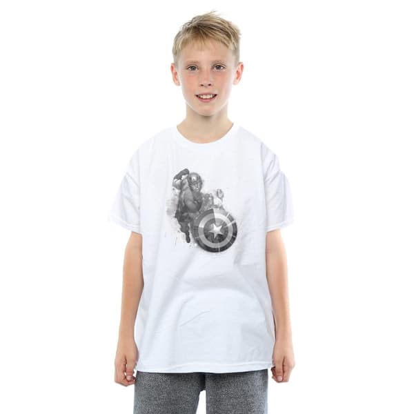 Marvel Boys Avengers Captain America Monotone T-Shirt
