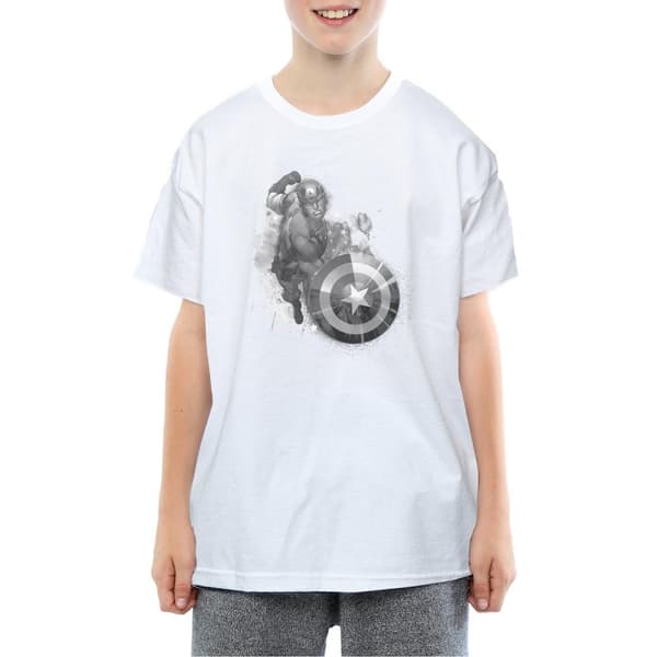 Marvel Boys Avengers Captain America Monotone T-Shirt