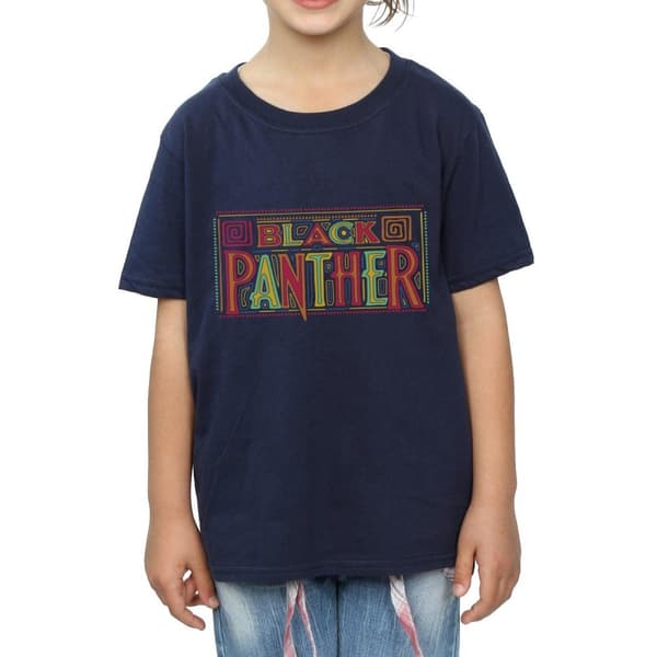 Marvel Black Panther Tribal Logo T-shirt i bomull för flickor