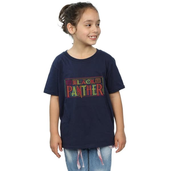 Marvel Black Panther Tribal Logo T-shirt i bomull för flickor
