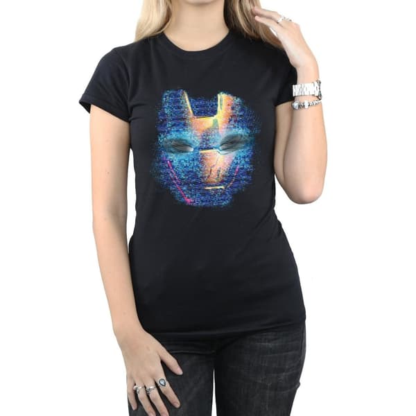 Marvel Dam/Tjej - Iron Man - T-shirt i bomull med tryck på huvudet