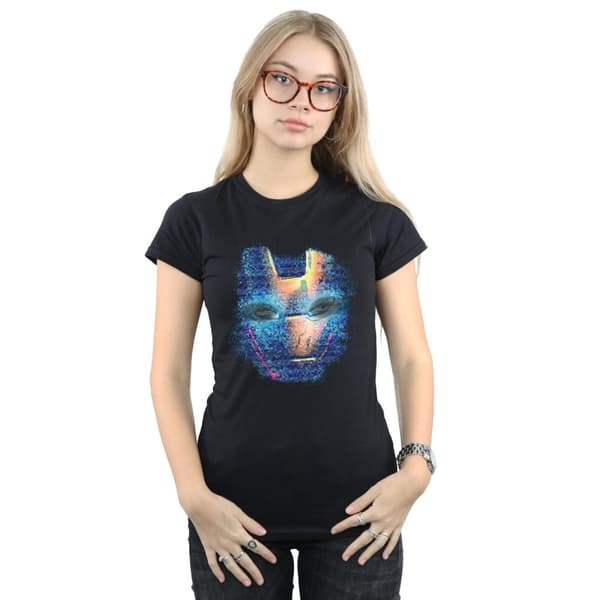 Marvel Dam/Tjej - Iron Man - T-shirt i bomull med tryck på huvudet