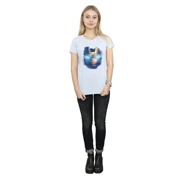 Marvel Dam/Tjej - Iron Man - T-shirt i bomull med tryck på huvudet