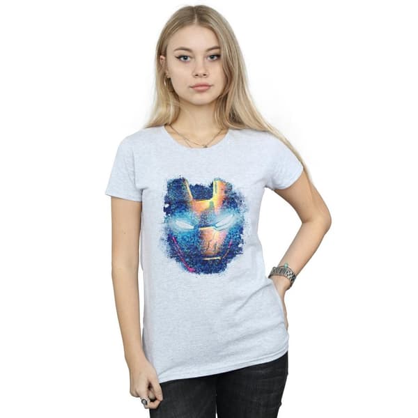 Marvel Dam/Tjej - Iron Man - T-shirt i bomull med tryck på huvudet