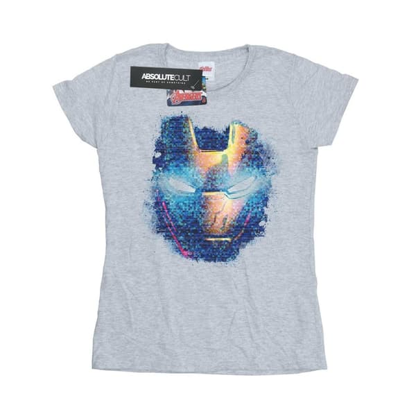 Marvel Dam/Tjej - Iron Man - T-shirt i bomull med tryck på huvudet