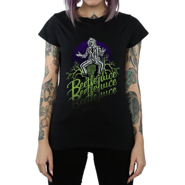 Beetlejuice Faded Pose - bomulls-T-shirt för kvinnor/damer