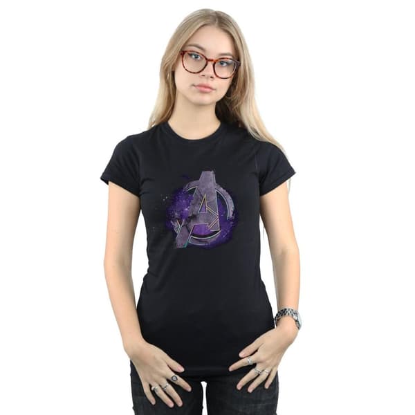 Marvel Dam/Tjej Avengers Endgame - Bomulls-T-shirt med rymdlogga