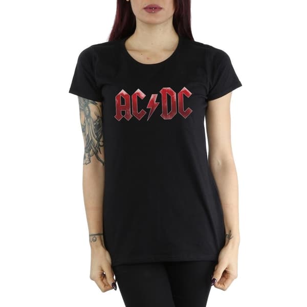 AC/DC Red Ice - T-shirt i bomull med logotyp - dam/dam