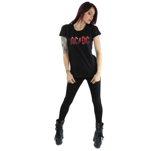 AC/DC Red Ice - T-shirt i bomull med logotyp - dam/dam