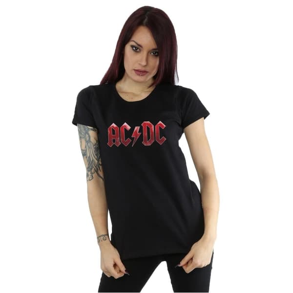 AC/DC Red Ice - T-shirt i bomull med logotyp - dam/dam