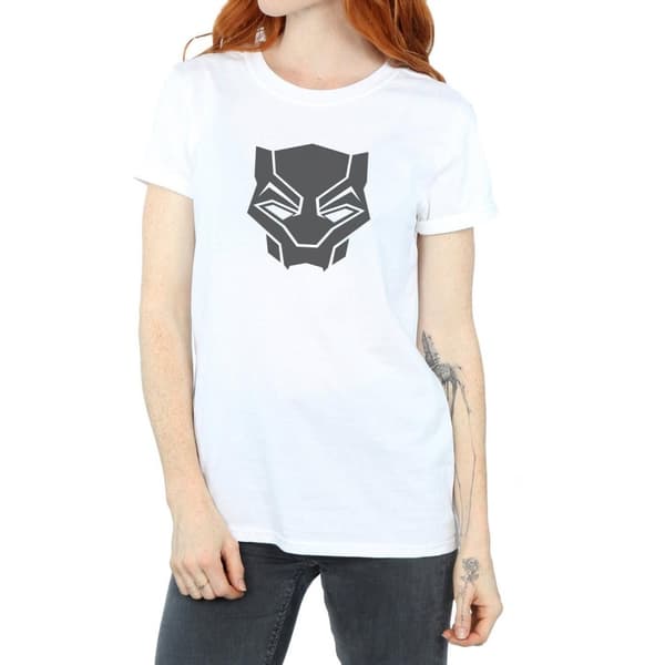 Marvel Womens/Ladies Black Panther Black On Black Cotton Boyfriend T-Shirt