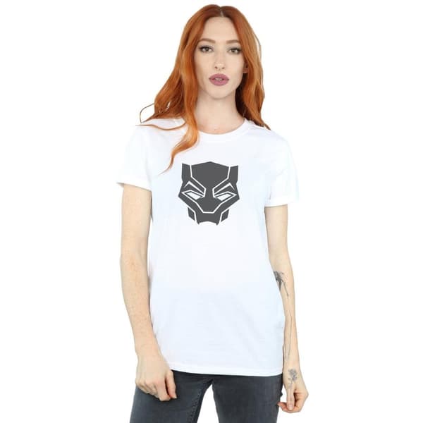 Marvel Womens/Ladies Black Panther Black On Black Cotton Boyfriend T-Shirt
