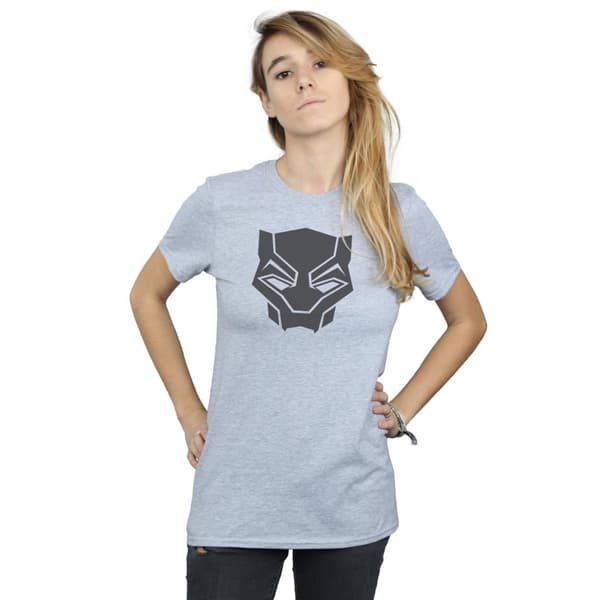 Marvel Womens/Ladies Black Panther Black On Black Cotton Boyfriend T-Shirt