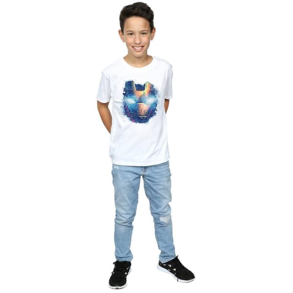 Marvel T-shirt med Iron Man-ansikte för pojkar