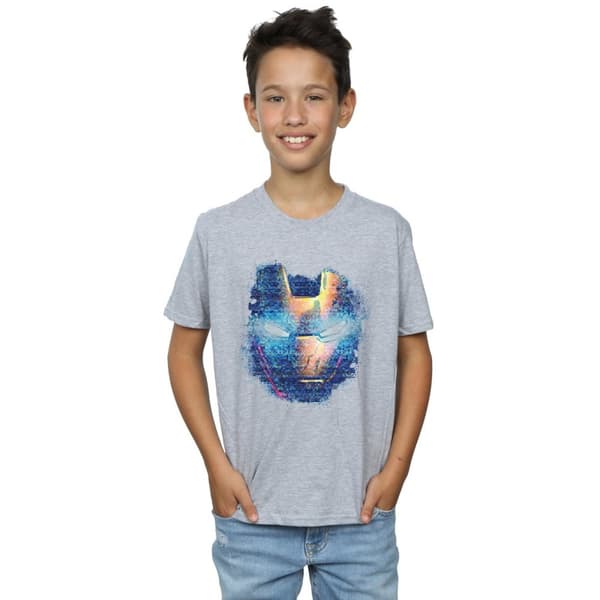 Marvel T-shirt med Iron Man-ansikte för pojkar