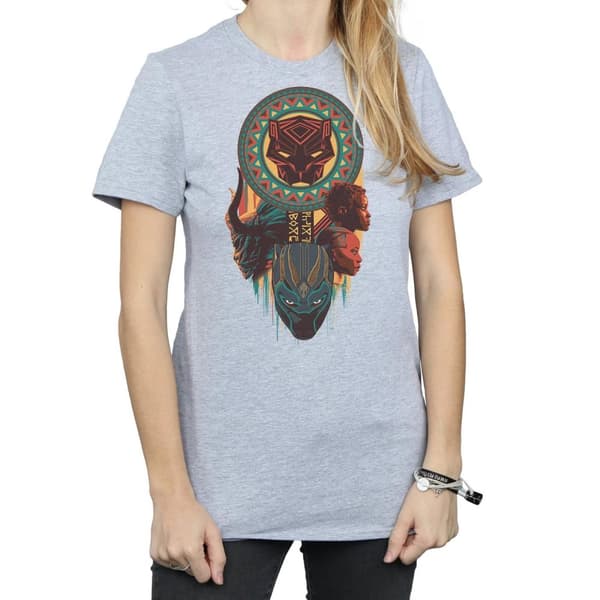 Marvel Womens/Ladies Black Panther Totem Cotton Boyfriend T-Shirt