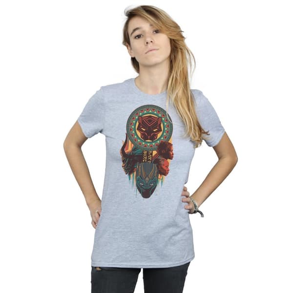 Marvel Womens/Ladies Black Panther Totem Cotton Boyfriend T-Shirt