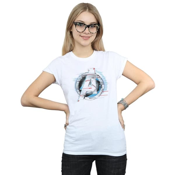 Marvel Womens/Ladies Avengers Endgame Team Tech Logo Cotton T-Shirt