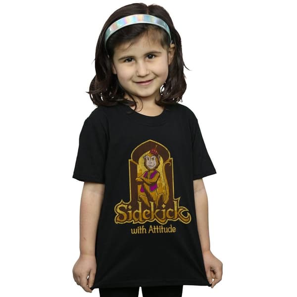 Disney T-shirt i bomull för flickor - Aladdin-filmen Abu Sidekick With Attitude