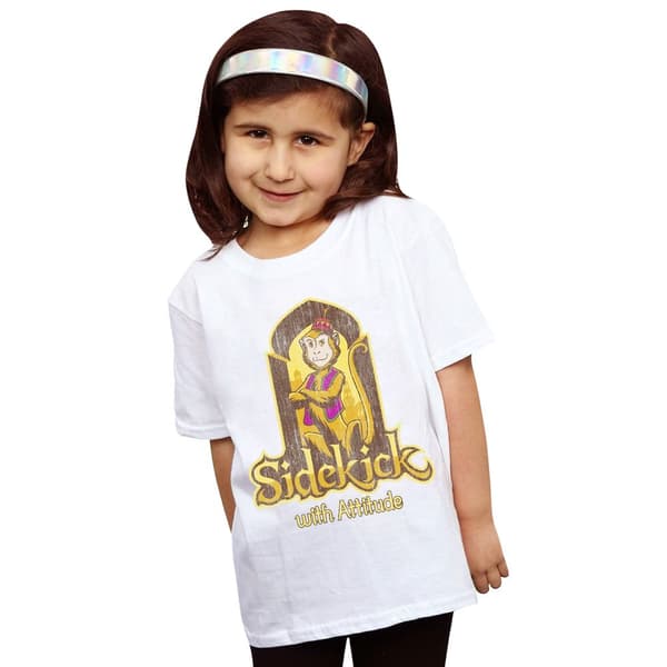 Disney T-shirt i bomull för flickor - Aladdin-filmen Abu Sidekick With Attitude