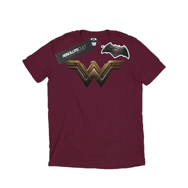 DC Comics Womens/Ladies Wonder Woman Logo Cotton Boyfriend T-Shirt Burgundy M