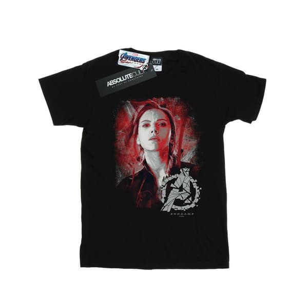 Marvel Dam/Tjej Avengers Endgame Black Widow Boyfriend T-shirt i borstad bomull