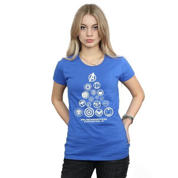 Marvel Dam/Tjej Avengers Endgame Pyramid Icons - Bomulls-T-shirt