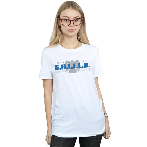 Marvel Womens/Ladies Agents of S.H.I.E.L.D. Director Of S.H.I.E.L.D. Cotton Boyfriend T-Shirt