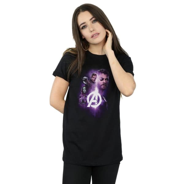 Marvel Womens/Ladies Avengers Infinity War Thor Guardians Team Up Cotton Boyfriend T-Shirt