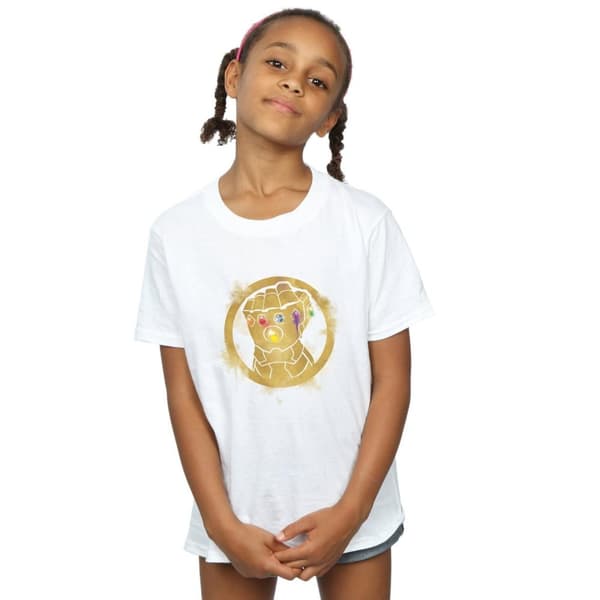 Marvel T-shirt i bomull för flickor med målad Infinity Gauntlet från Avengers Endgame