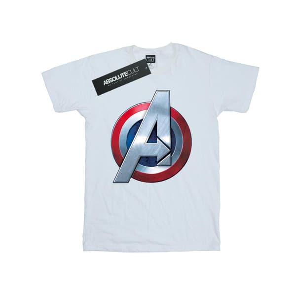 Marvel Womens/Ladies Avengers 3D Logo Cotton Boyfriend T-Shirt White 3XL