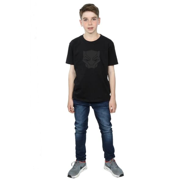 Marvel Boys Black Panther Black On Black T-Shirt