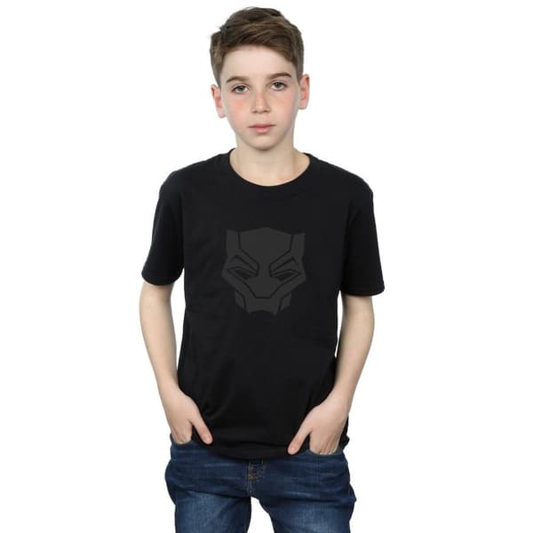 Marvel Boys Black Panther Black On Black T-Shirt