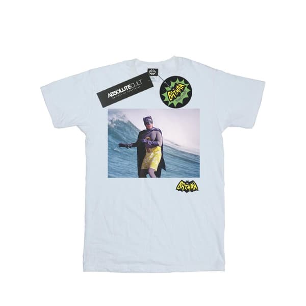 DC Comics Girls Batman TV Series Surfing Logo Cotton T-Shirt White 7-8 Years