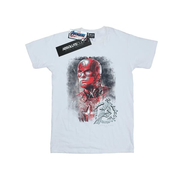 Marvel Dam/kvinnor Avengers Endgame Captain America Boyfriend-t-shirt i borstad bomull