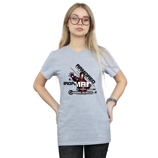 Marvel Dam / Dam Avengers Iron Man Armoured Avenger Bomull Boyfriend T-shirt