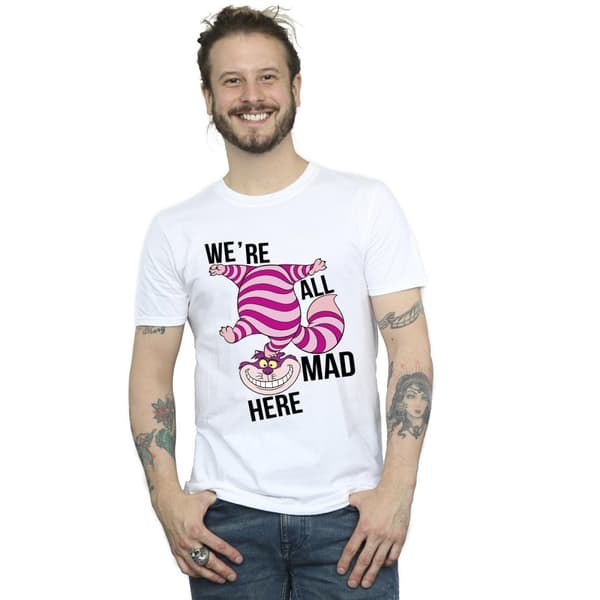Disney Mens Alice In Wonderland All Mad Here T-Shirt