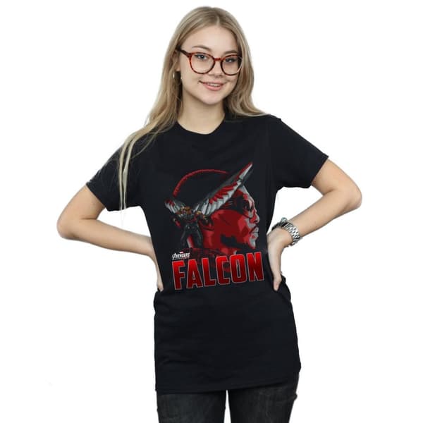 Marvel Dam/kvinnor Avengers Infinity War Falcon Character Boyfriend T-shirt i bomull