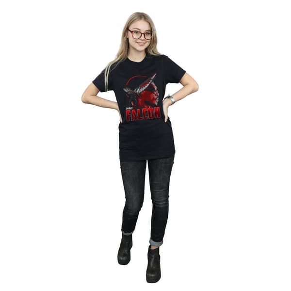 Marvel Dam/kvinnor Avengers Infinity War Falcon Character Boyfriend T-shirt i bomull