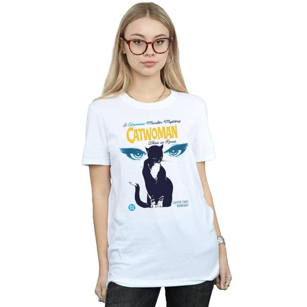 DC Comics Dam/Lady Batman Catwoman When In Rome Boyfriend T-shirt i bomull