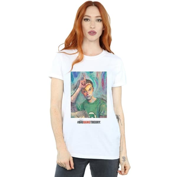 The Big Bang Theory Womens/Ladies Sheldon Loser Painting Cotton Boyfriend T-Shirt