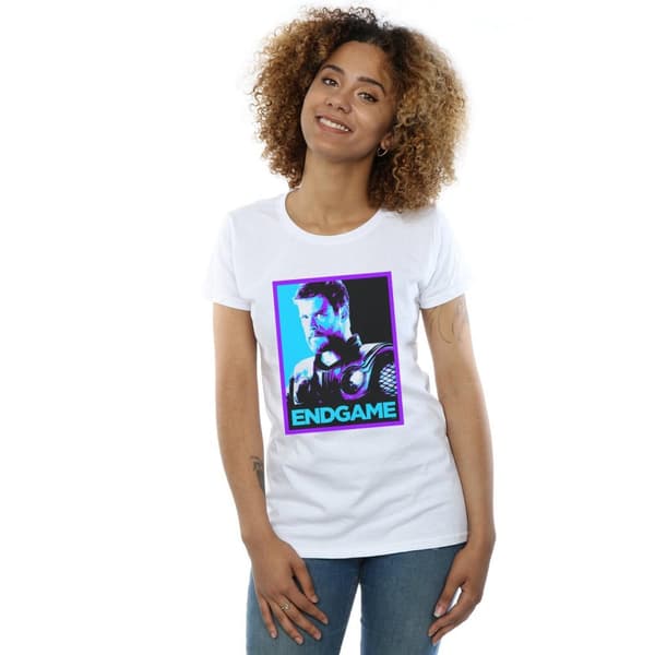 Marvel Womens/Ladies Avengers Endgame Thor Poster Cotton T-Shirt