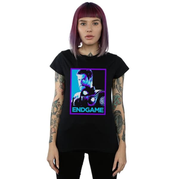 Marvel Womens/Ladies Avengers Endgame Thor Poster Cotton T-Shirt