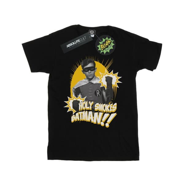 DC Comics Womens/Ladies Batman TV Series Robin Holy Smokes Cotton Boyfriend T-Shirt
