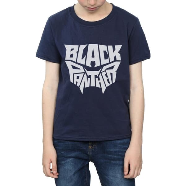 Marvel Black Panther t-shirt med ord och emblem för pojkar