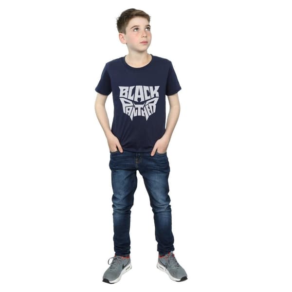 Marvel Black Panther t-shirt med ord och emblem för pojkar