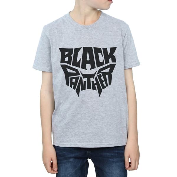 Marvel Black Panther t-shirt med ord och emblem för pojkar