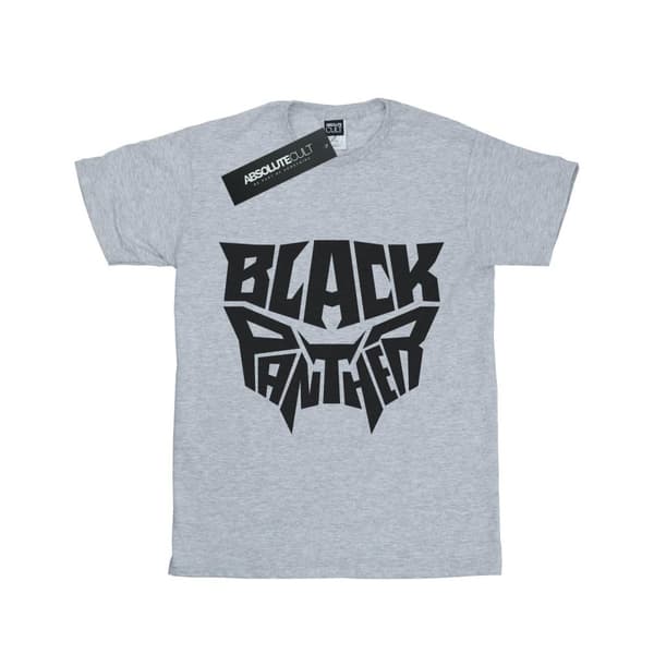 Marvel Black Panther t-shirt med ord och emblem för pojkar