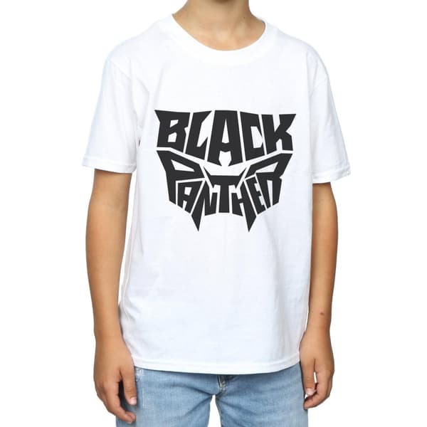 Marvel Black Panther t-shirt med ord och emblem för pojkar